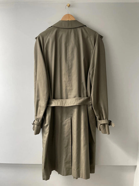 Men’s Aquascutum Trench Coat With Checked Lining In Khaki - Large - 2451