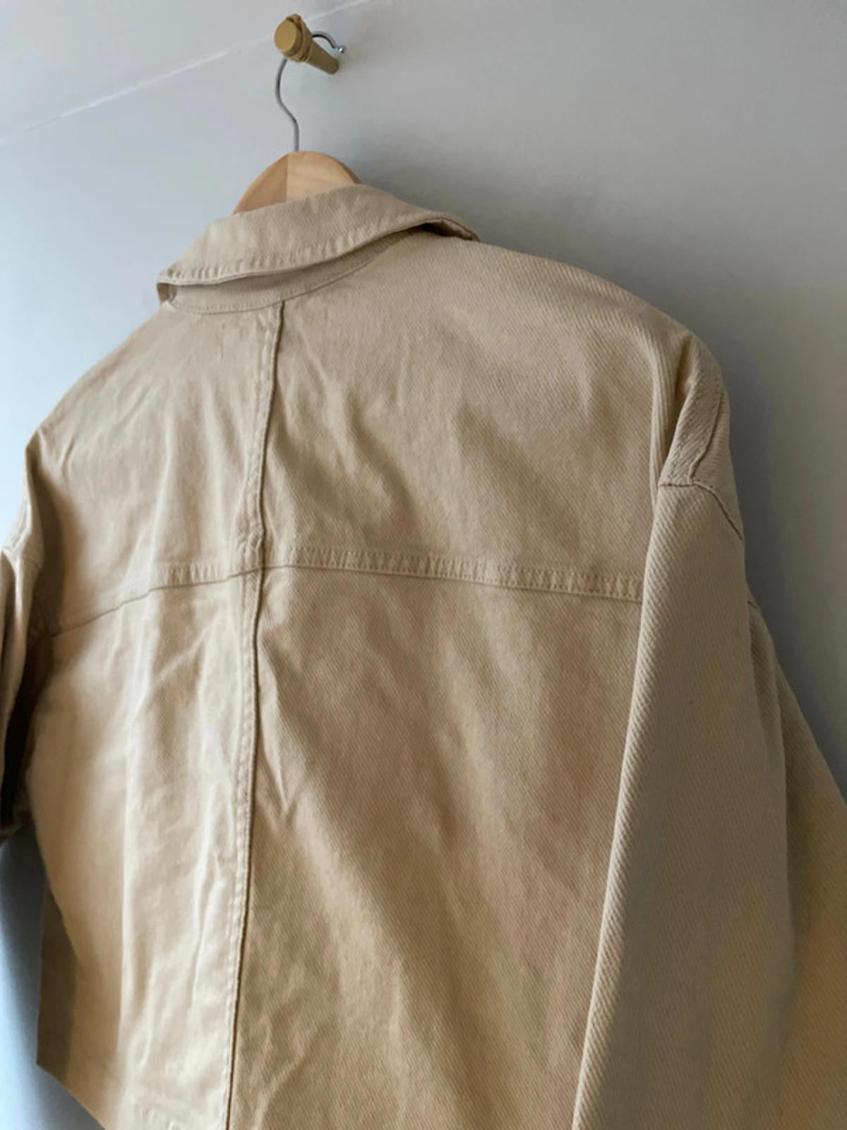 Women’s Zara Cropped Denim Jacket In Cream - XSmall - 2502