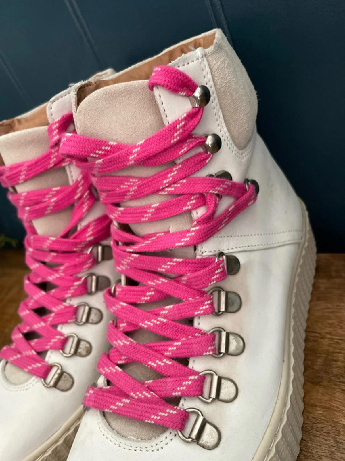 Women’s Shoe The Bear Premium Nubuck Leather Boots In Beige/White - UK4 - 2437