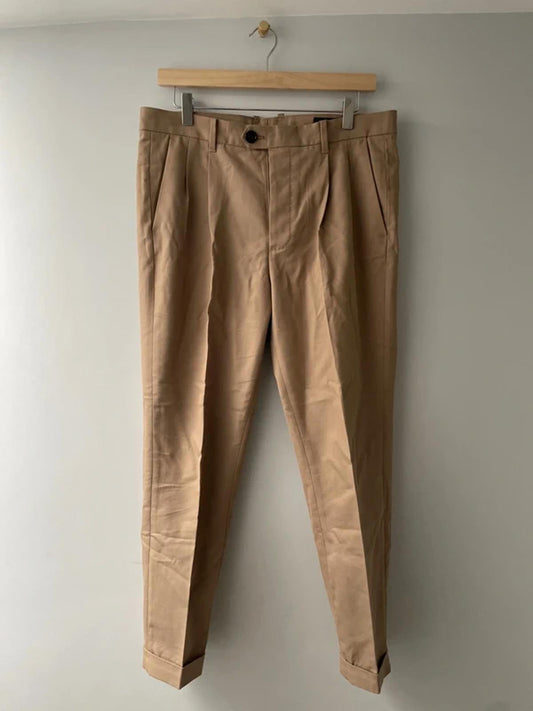 Men’s Allsaints Tapered Cropped Fit Chinos in Beige W30/L27 - 2909