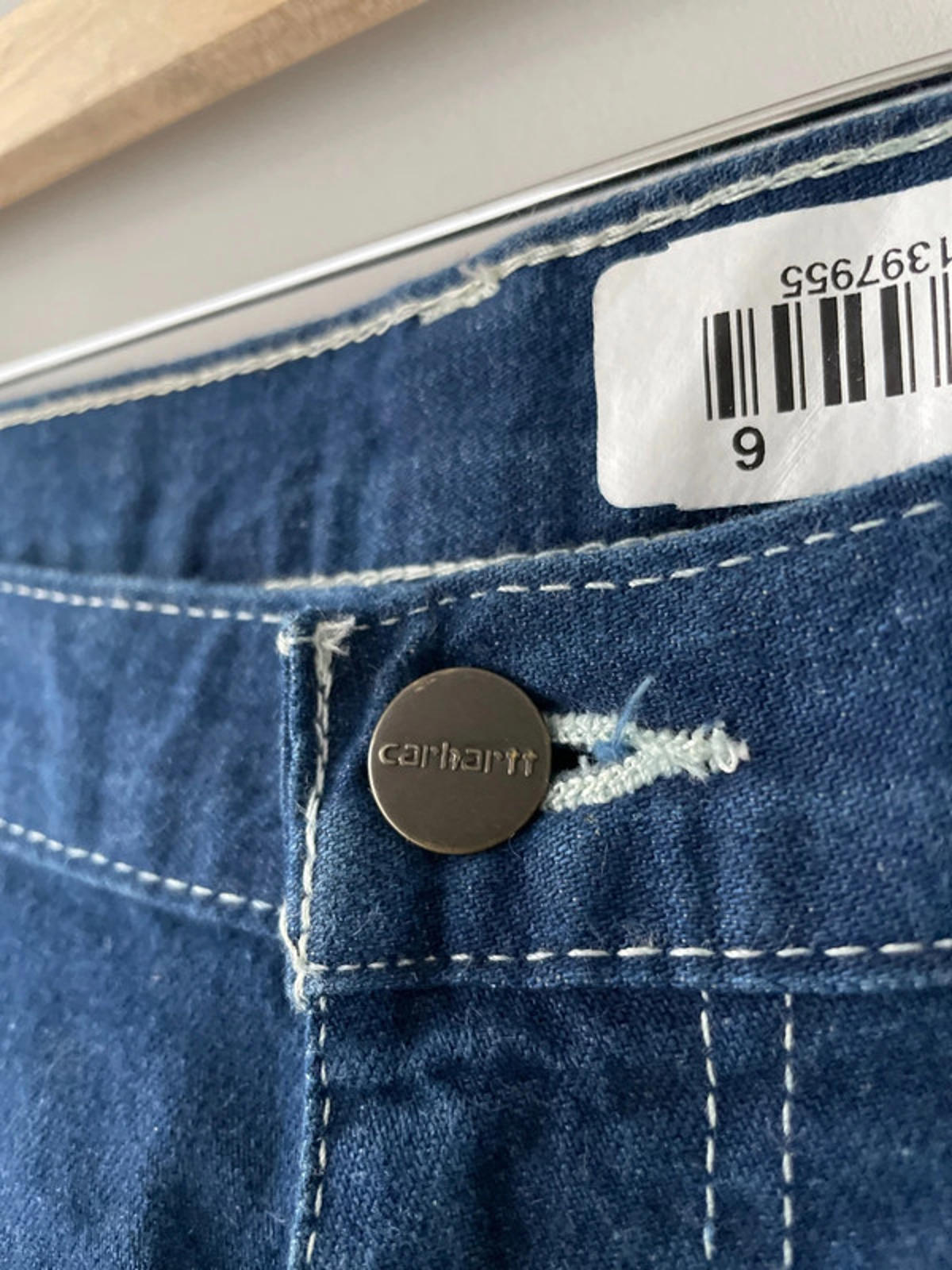 Men’s Carhartt Carpenter Style Contrast Stitching Dungaree Fit Jeans In Navy - W34/L30 - 2519