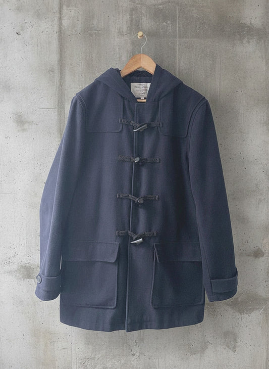 Men's Stanley Adams Premium Wool Hooded Duffle Coat In Navy - Large - 2440