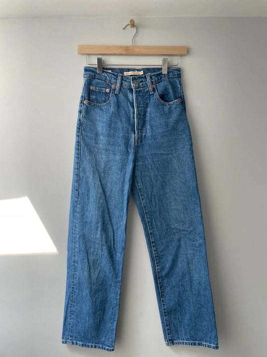 Women’s Levi’s Ribcage Straight Ankle Fit Blue Jeans - W25/L27 -1852