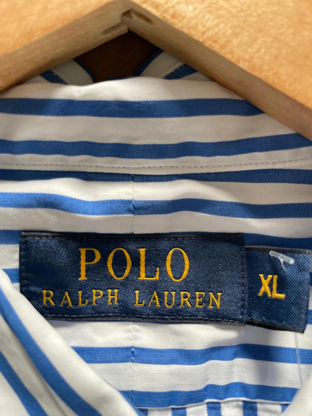 Men’s Ralph Lauren Stripped Oxford Long Sleeve Shirt In Navy/White - Xlarge - 2567
