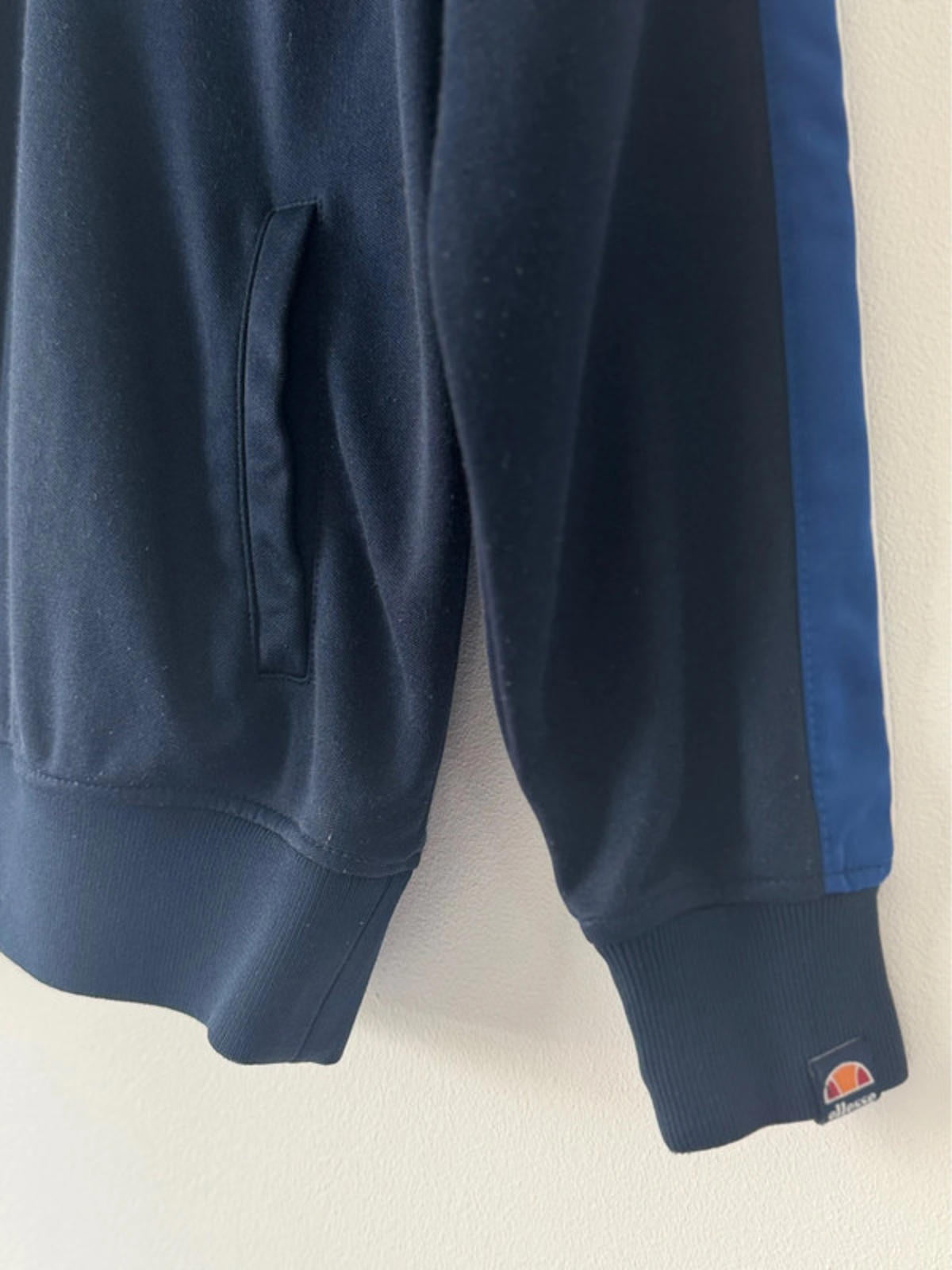 Men’s Ellesse 1/4 Zip Retro Track Jacket Top In Navy - Small   -1441