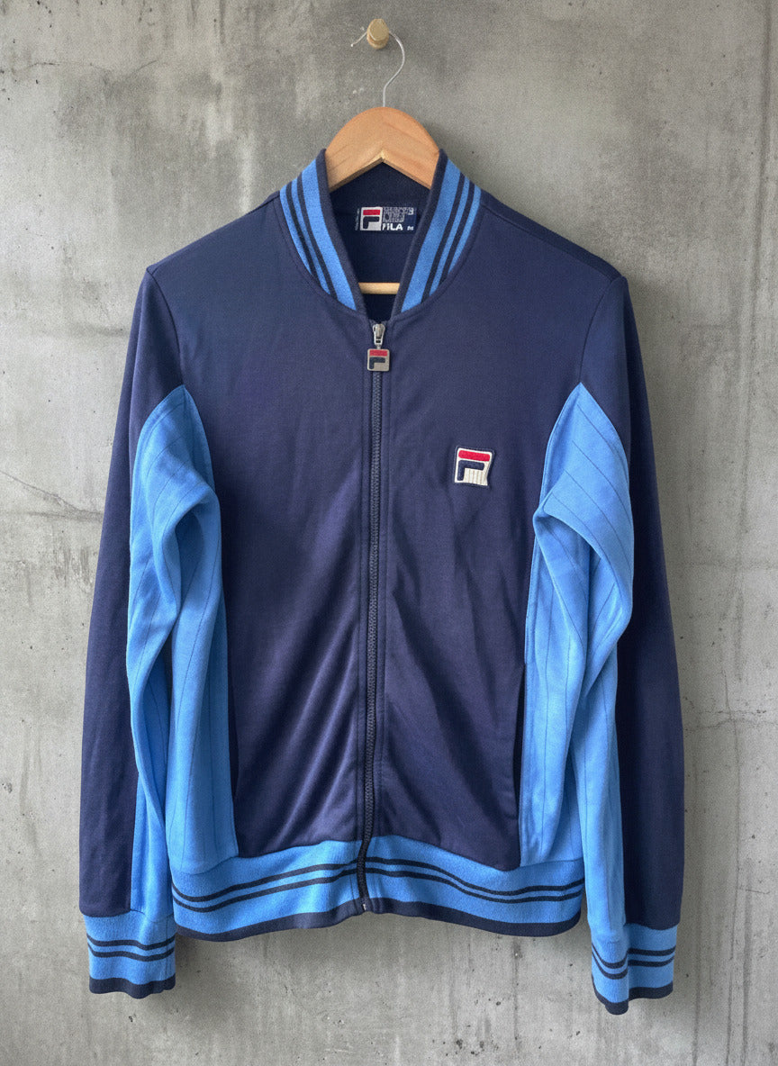 Men’s Fila White Line Settanta Vintage Bomber Track Jacket in Navy - Medium-2590