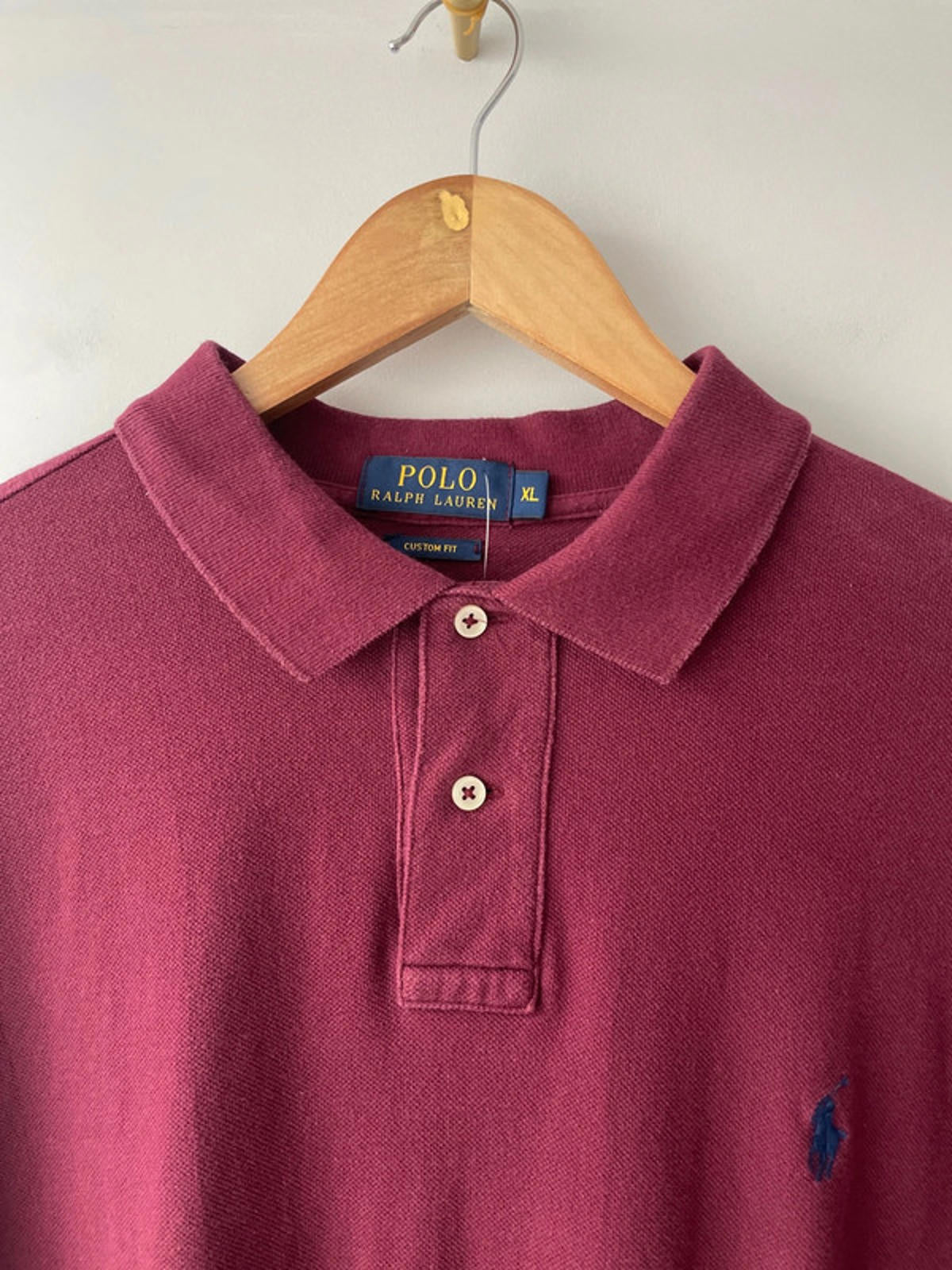 Men’s Ralph Lauren Premium Long Sleeve Polo In Burgundy - XLarge  - 2017