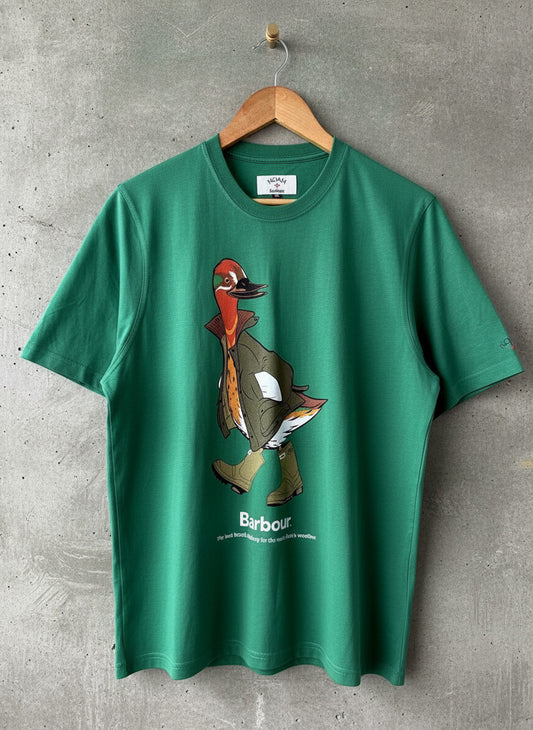 Mens Barbour x Noah Green Duck Graphic T-Shirt In Green - Small - 3501