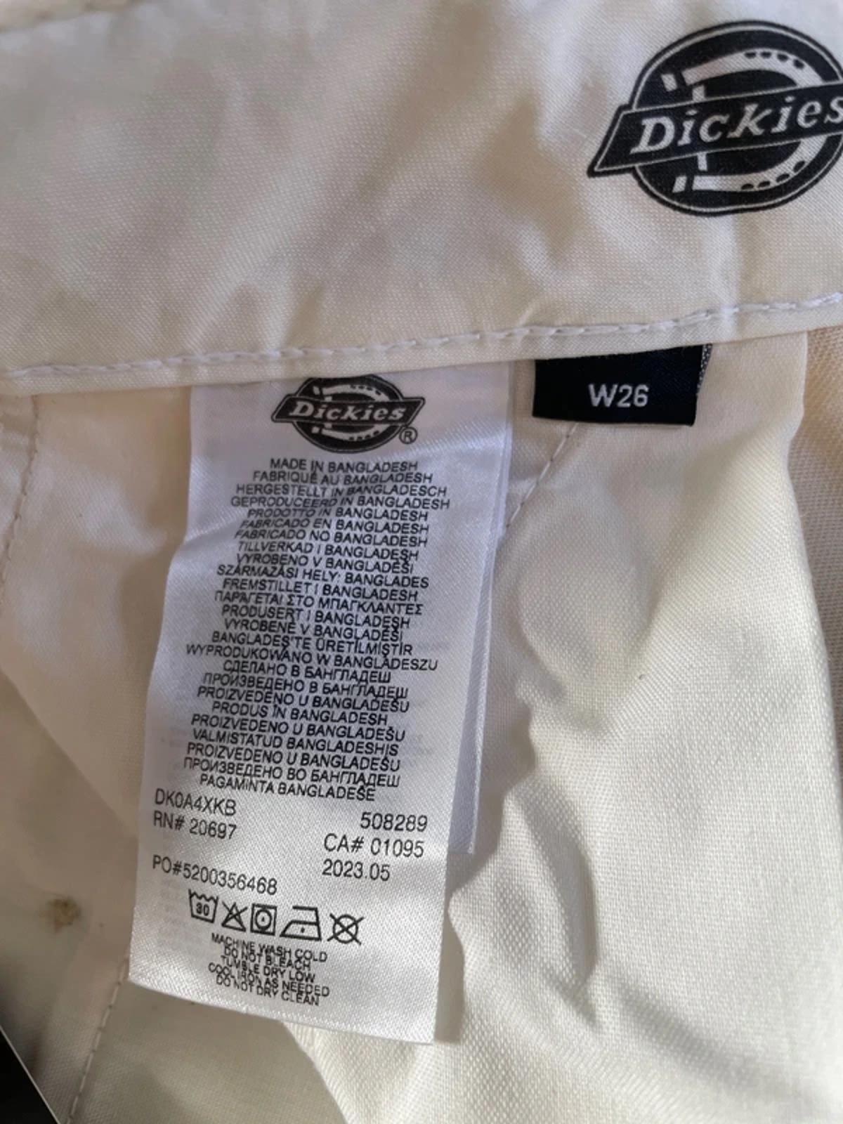 Women’s Dickies Elizaville Straight Leg Chino Trousers In Cream - W26/L29 - 3007