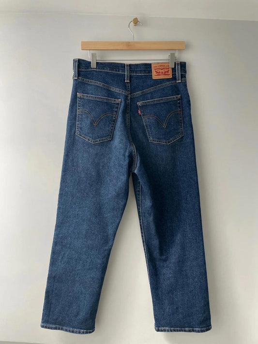 Women’s Levi’s High Waisted Ribcage Straight Fit Jeans In Navy - W30/L27 - 2489
