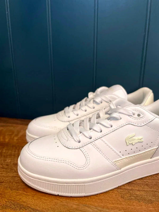 Women’s Lacoste T-Clip Premium Leather Trainers in White - UK4 - 3097