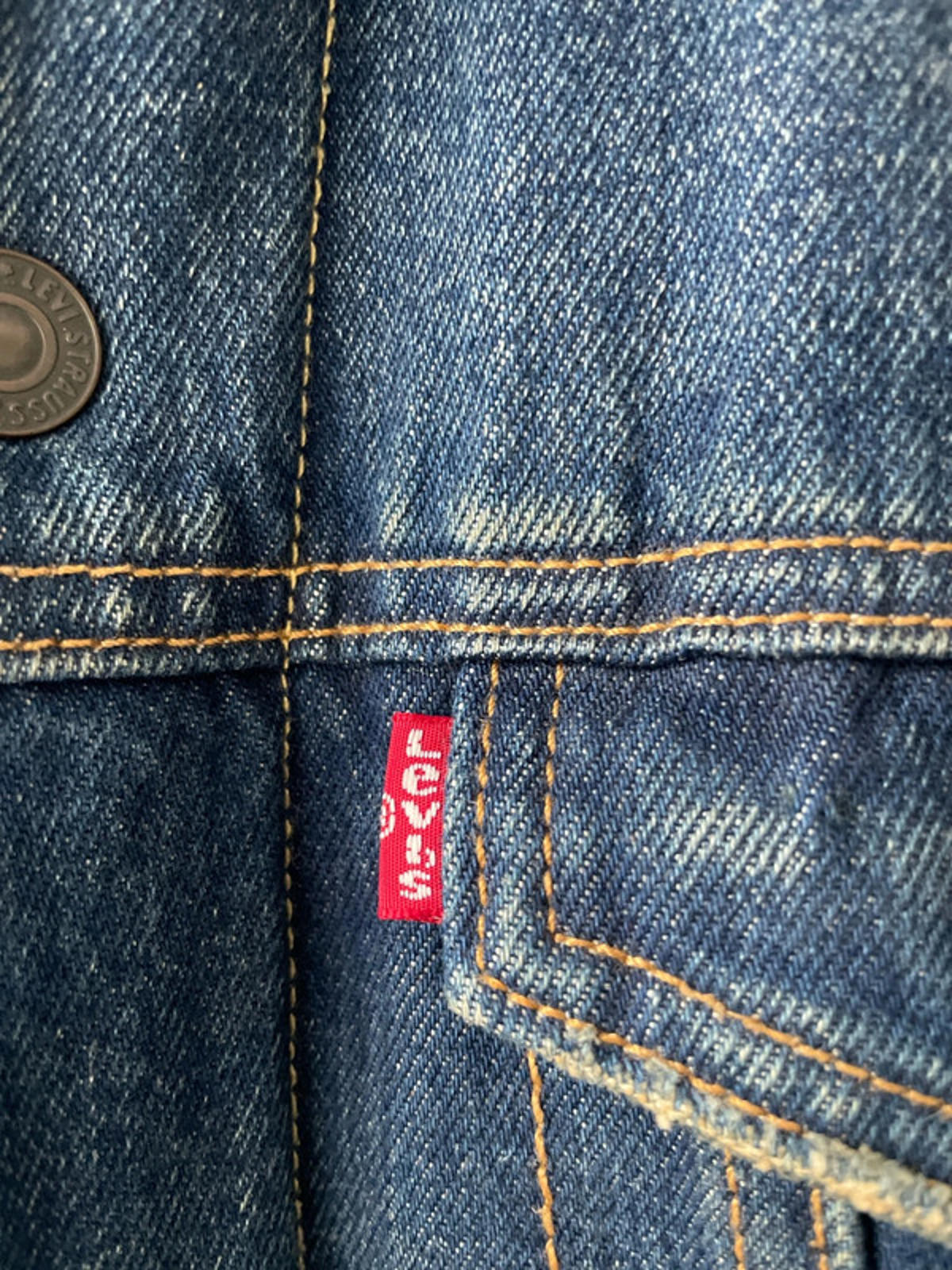 Men's Levi's Denim Trucker Jacket Coat With Borg Lining In Navy - Medium - 2341