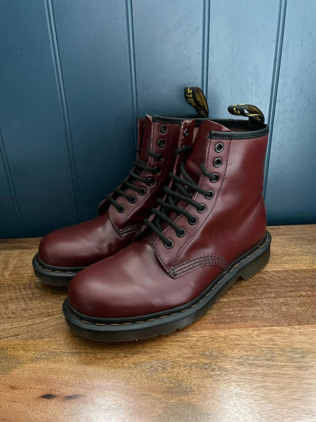 Women’s Dr Martens 101 Premium Leather Ankle Boots In Burgundy - UK6 - 2472