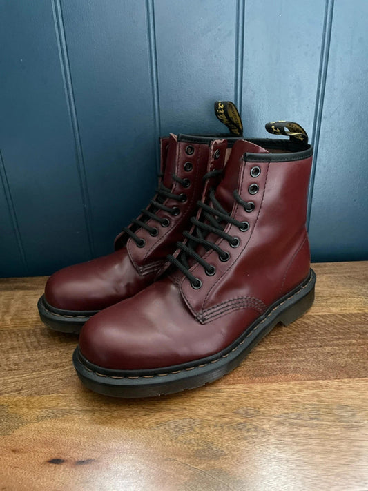 Women’s Dr Martens 101 Premium Leather Ankle Boots In Burgundy - UK6 - 2472
