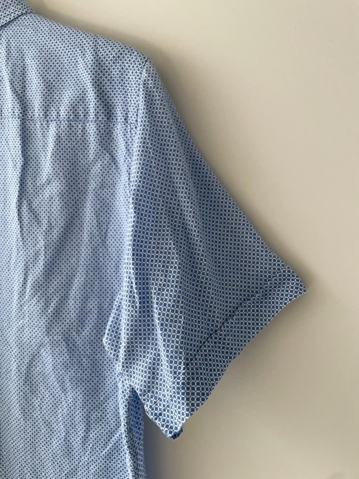 Men’s Tommy Hilfiger Premium Linen Short Sleeve Shirt In Blue - Small - 3017