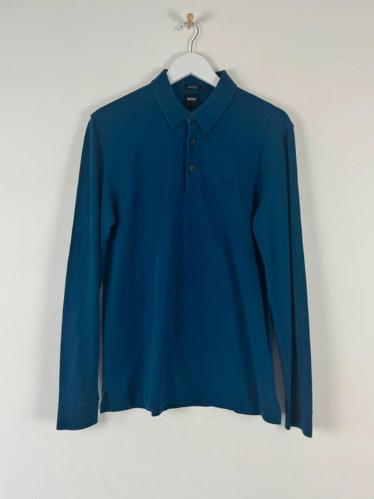 Men’s Hugo Boss Regular Fit Pima Cotton Long Sleeve Polo Shirt Top - Medium  -1442