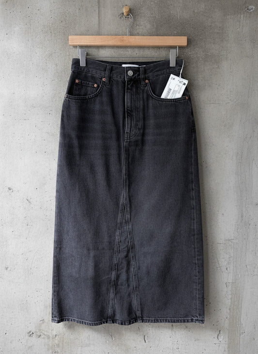 Women’s & Other Stories Longline Denim Skirt In Washed Black - W27/L34 - 3753