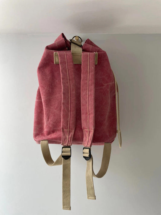 Unisex JB Le Sac Sportif Vintage Backpack In Washed Heavy Cotton - 1458