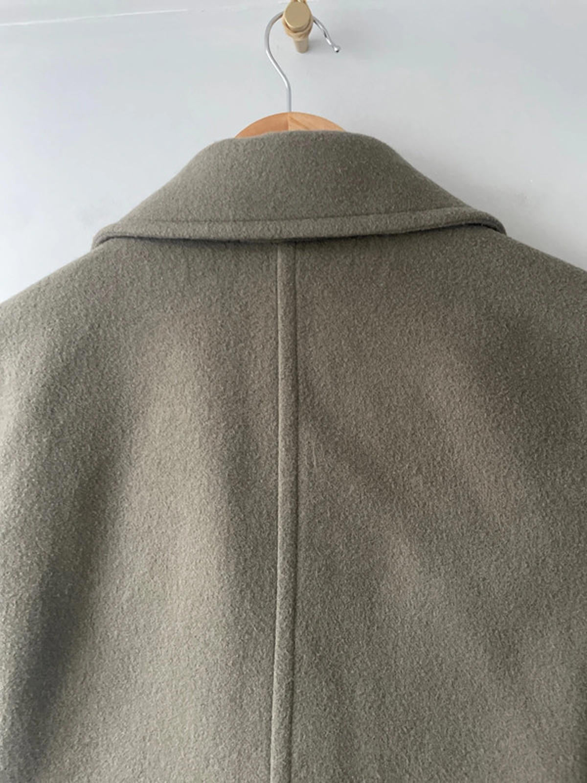 Women’s Uniqlo Double Breasted Wool Jacket Peacoat In Light Khaki - Small - 2566