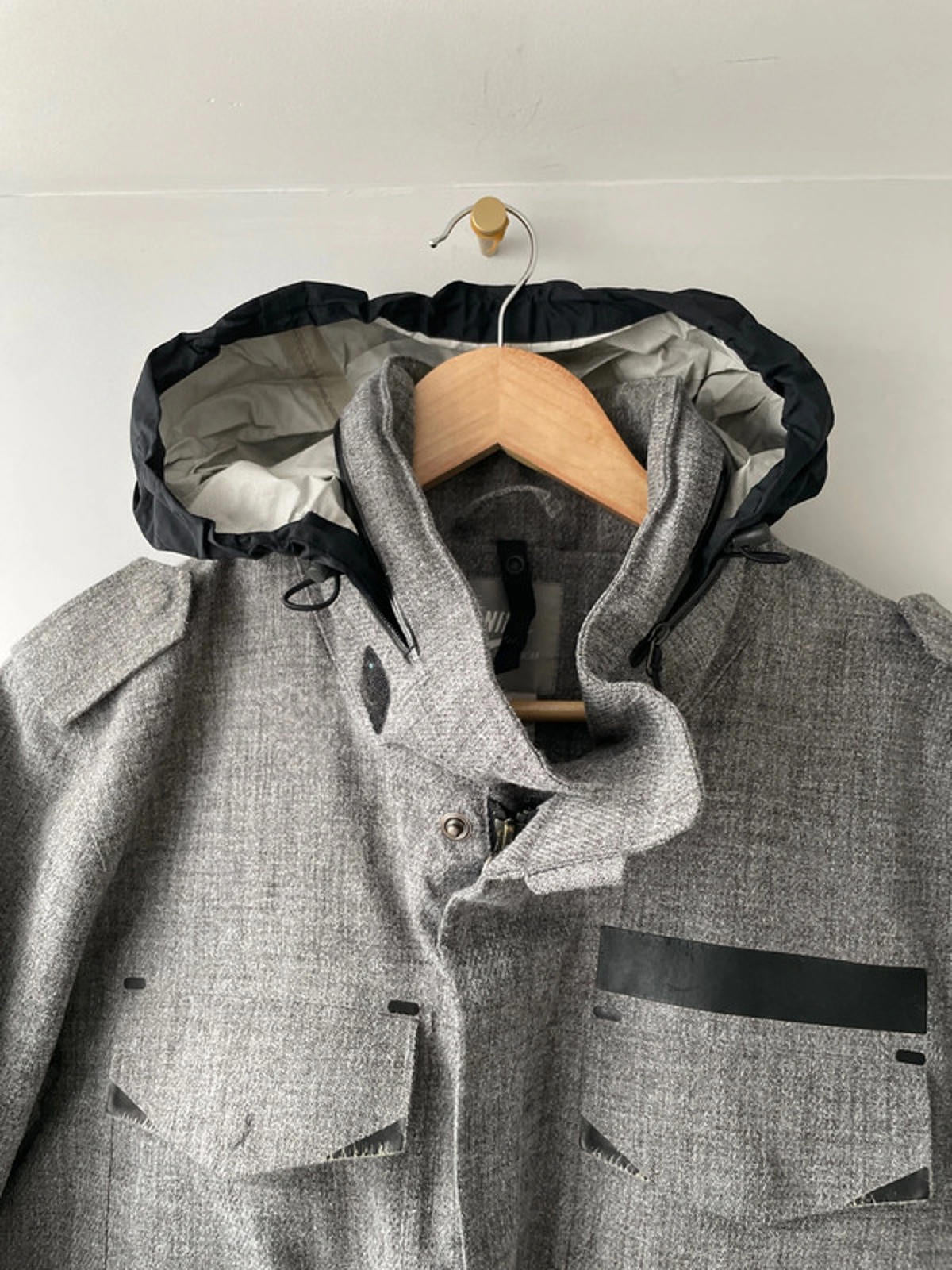 Men’s Nike M65 Zip Through Hooded Jacket In Grey - Small - 2274