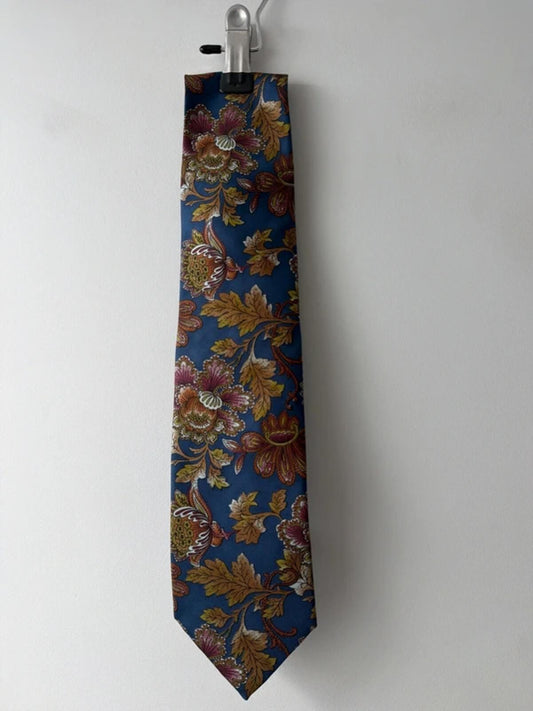 100% Premium Silk Tie With Flower design Made In England - 333