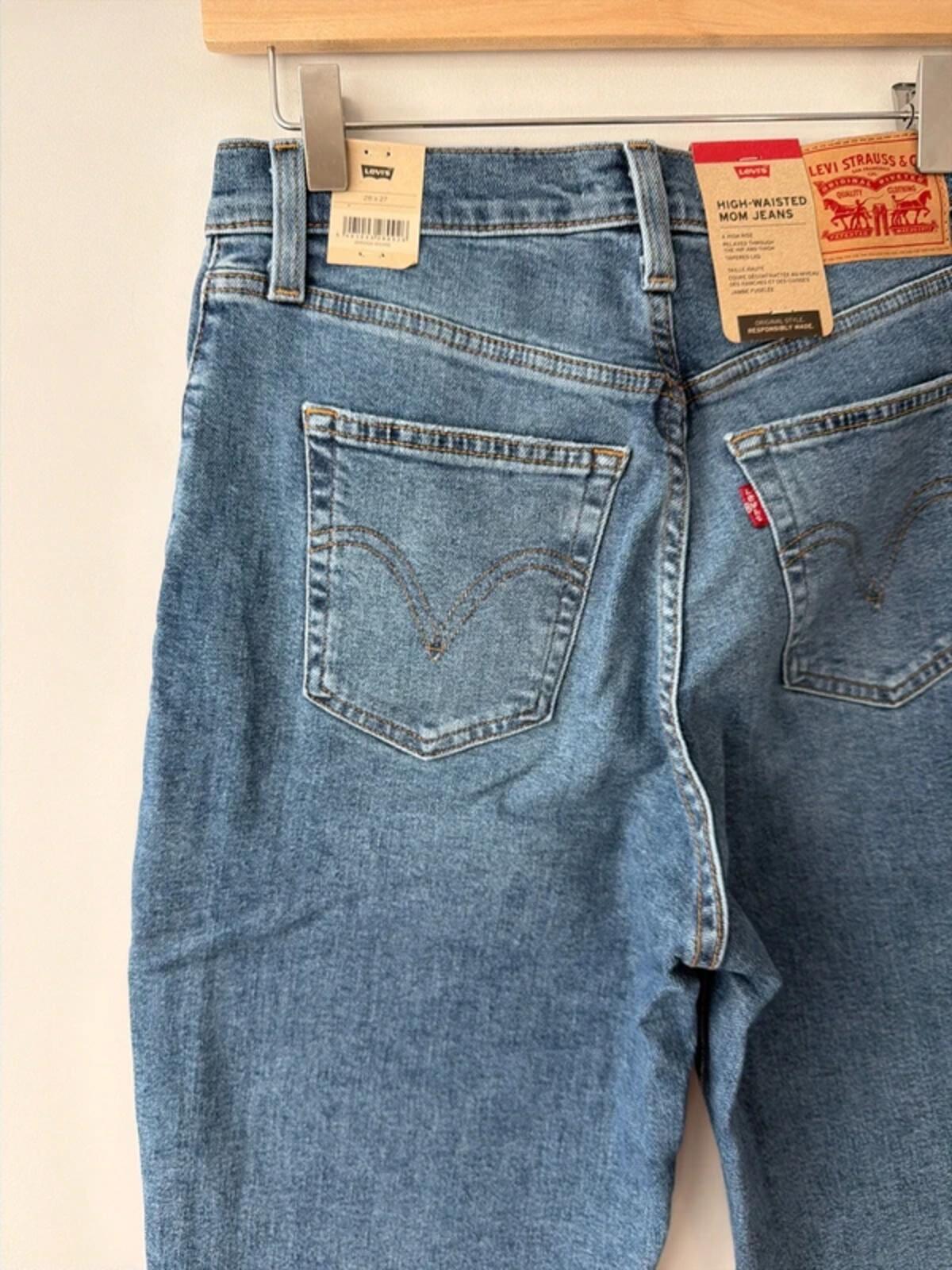 Women’s High Waisted Straight Leg Stretch Fit Mom Jeans - W28/L27 - 3434