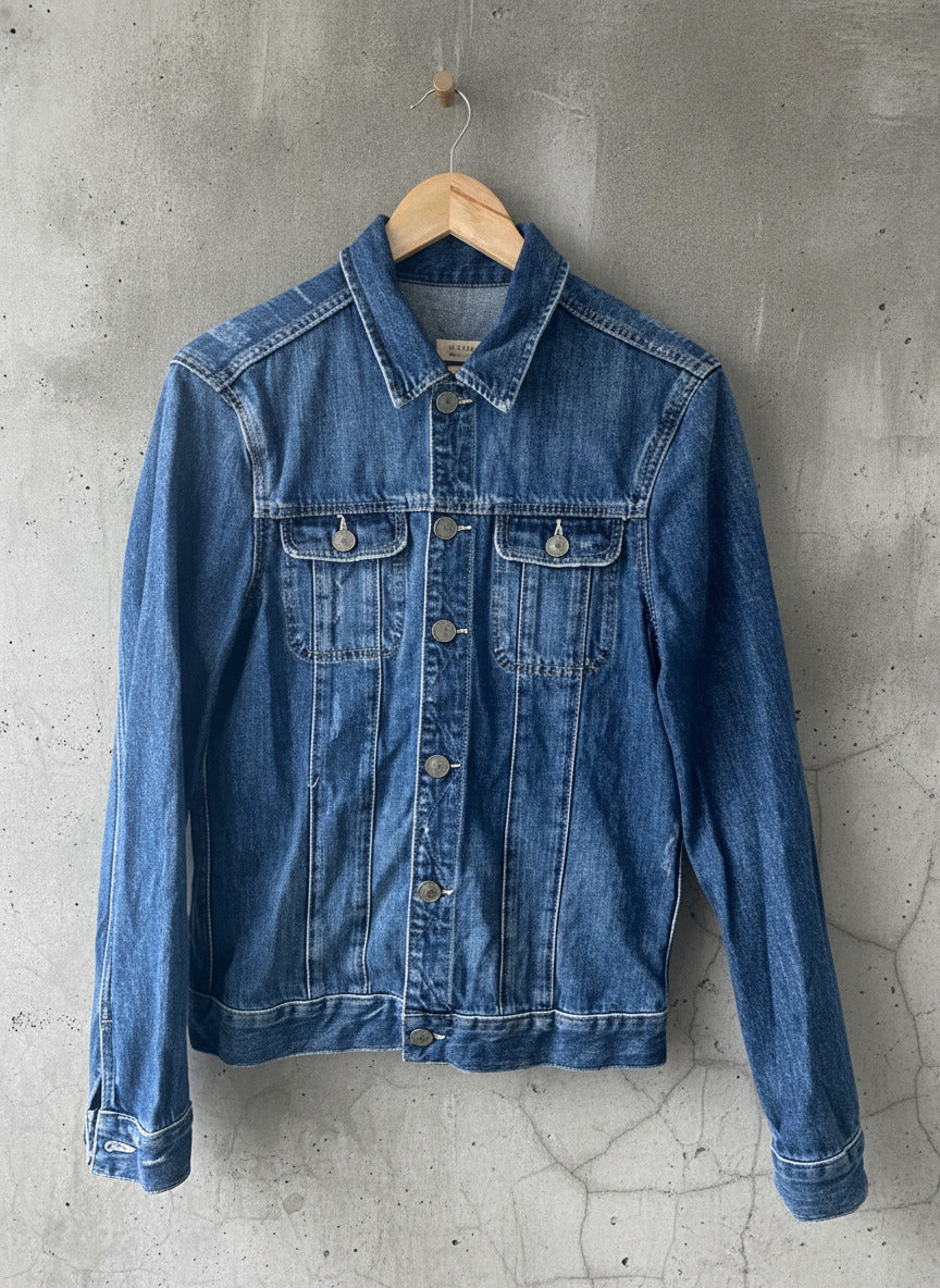 Women’s Allsaints Denim Trucker Jacket Coat In Navy - Small - 2111