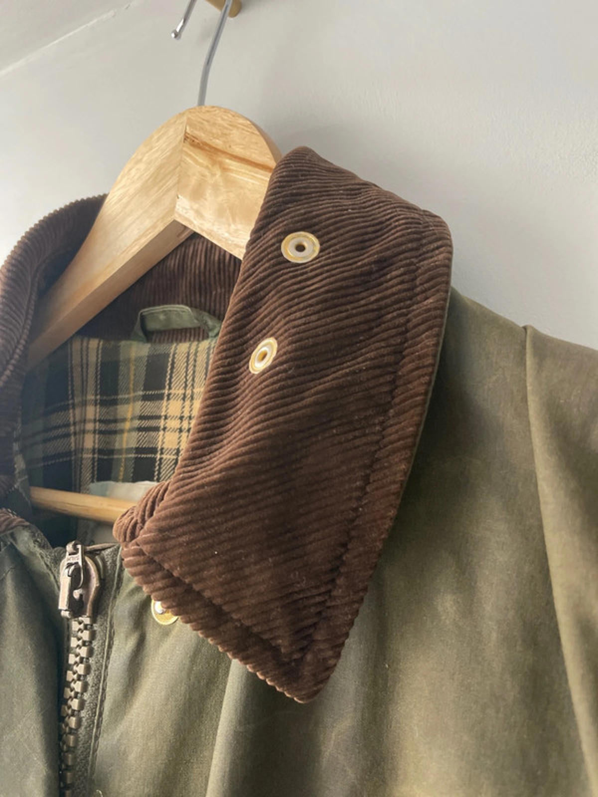 Men’s St Michael Country Wax Jacket Coat In Khaki - Medium - 2076