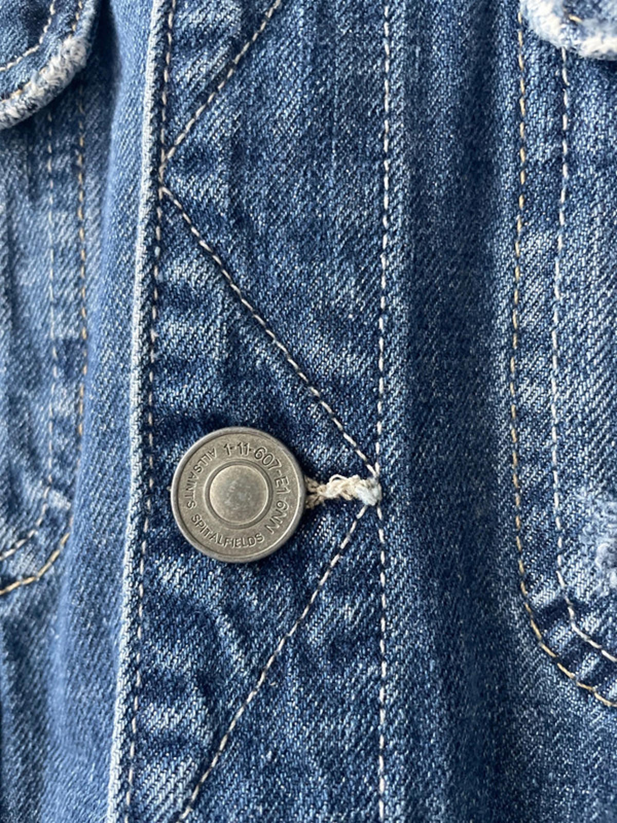 Women’s Allsaints Denim Trucker Jacket Coat With Washed Effect - Small - 2111