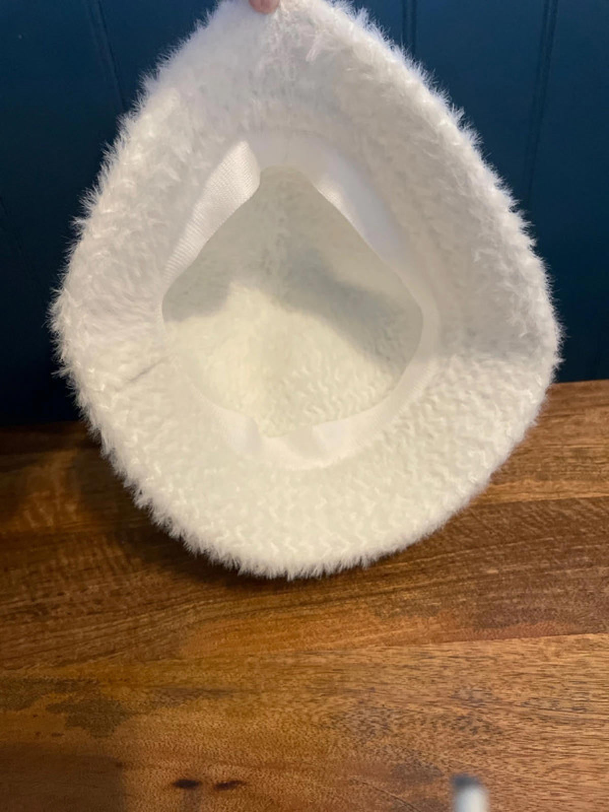 Unisex Fuzzy Bucket Hat in Off White - 2603