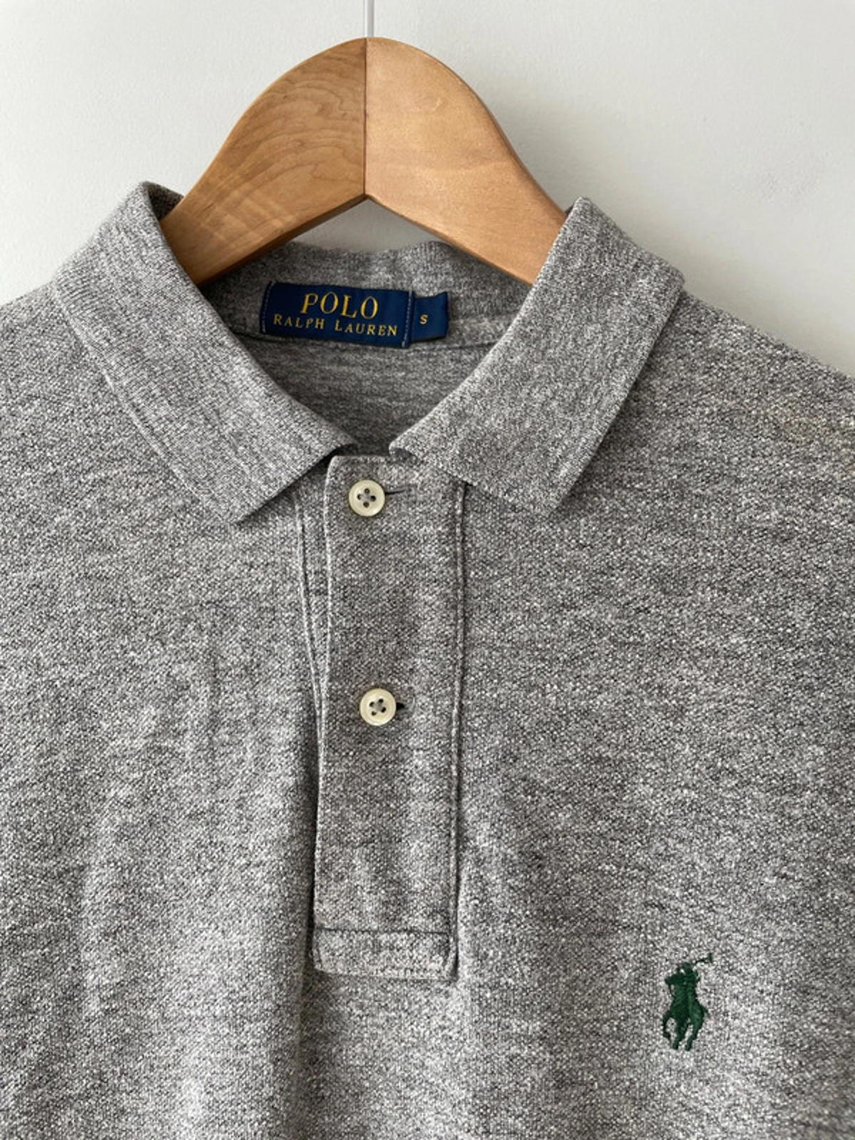 Men’s Ralph Lauren Premium Long Sleeve Polo Top In Grey - Small - 1559