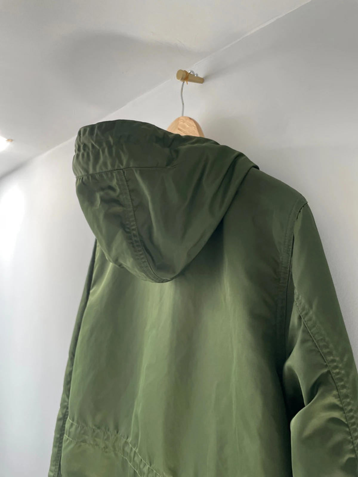 Women’s Fred Perry Hooded Parka Jacket Coat In Khaki - UK10 -2070