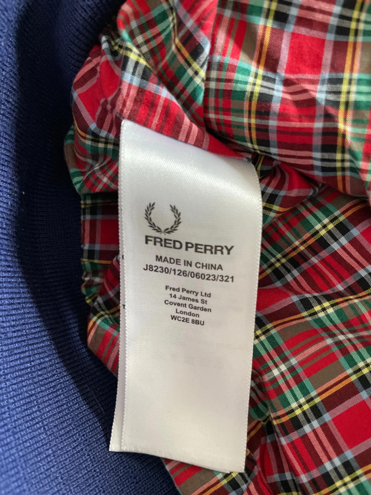 Men’s Fred Perry Premium Harrington Jacket Coat In Navy - Small - 2116