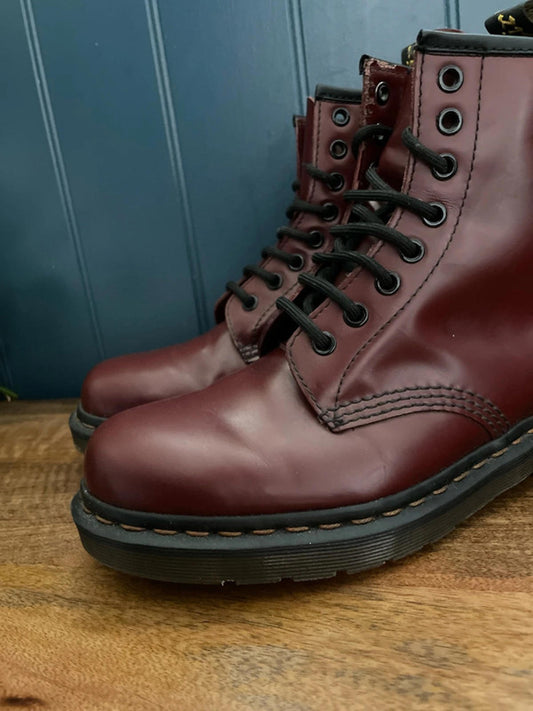 Women’s Dr Martens 101 Premium Leather Ankle Boots In Burgundy - UK6 - 2472
