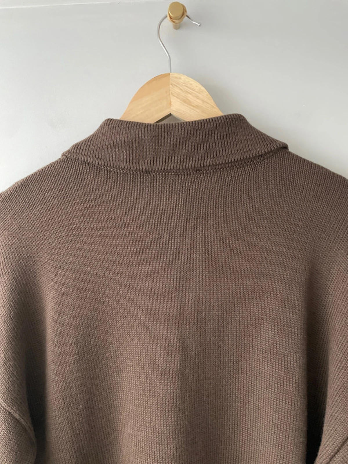 Men’s CAT WWR 1/4 Zip Long Sleeve Polo Top In Brown - Medium - 2480