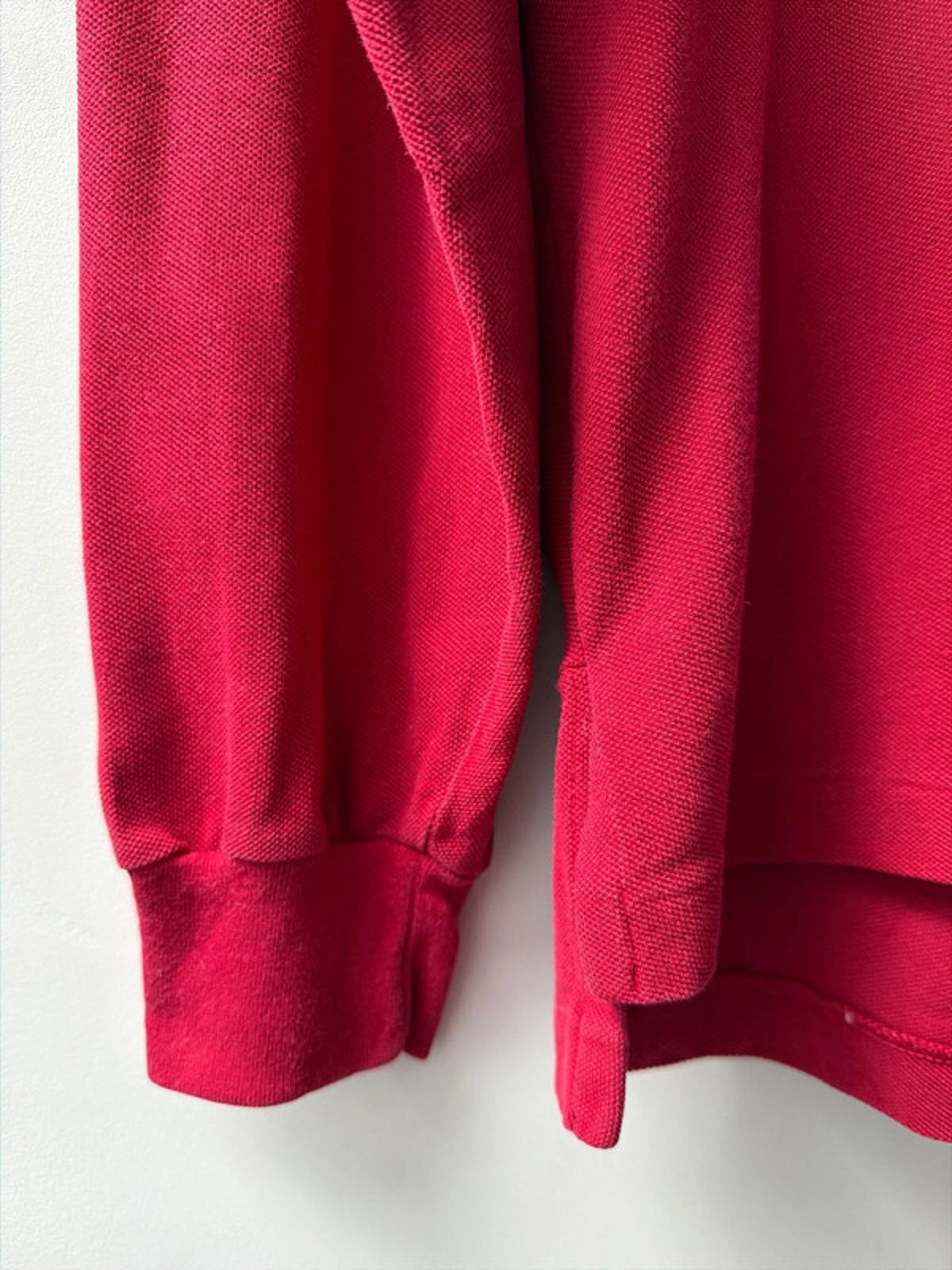 Men’s Ralph Lauren Premium Long Sleeve Polo Top In Burgundy - Large - 2681