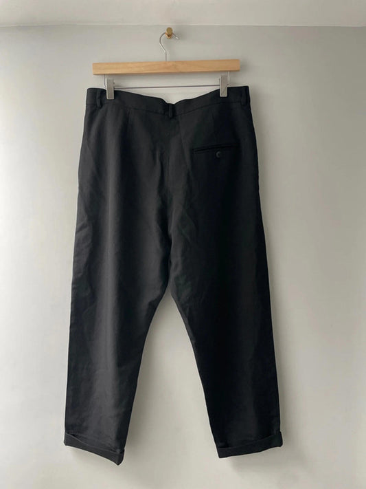 Women’s Cos Pleated 100% Wool Wide Leg Trousers In Black - W32/L24 - 2884