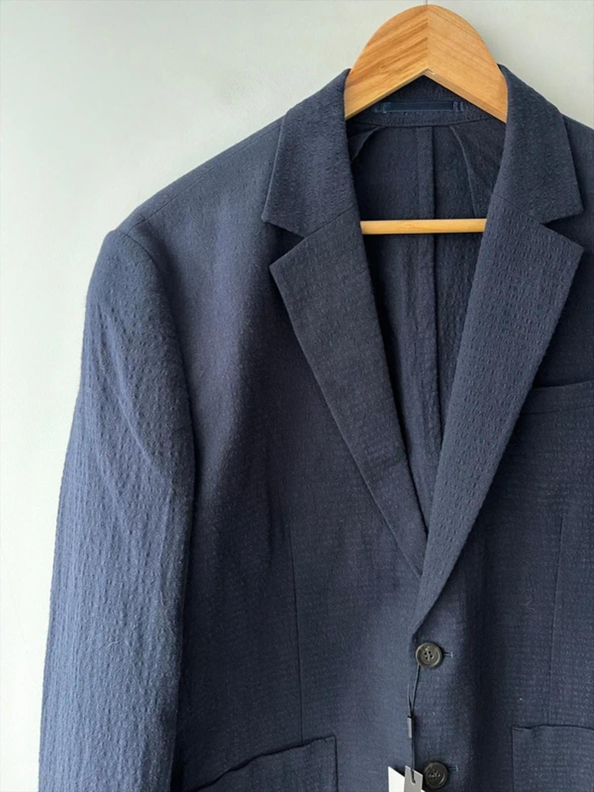 Men’s Jack & Jones Premium Linen Seersucker Blazer In Navy - Medium - 3282