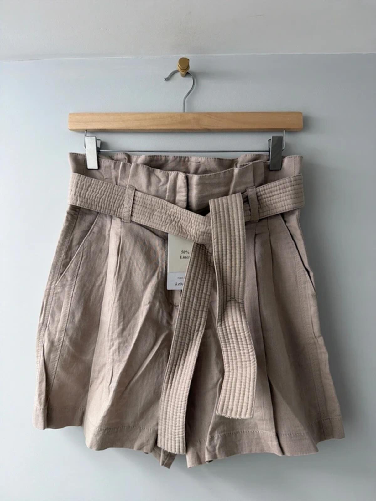 Women’s & Other Stories linen tie front paperbag style shorts - Uk6 - 3444