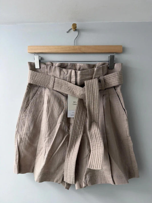 Women’s & Other Stories linen tie front paperbag style shorts - Uk6 - 3444