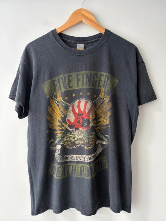Men’s five finger death punch print crew neck t-shirt in black - Large - 3415