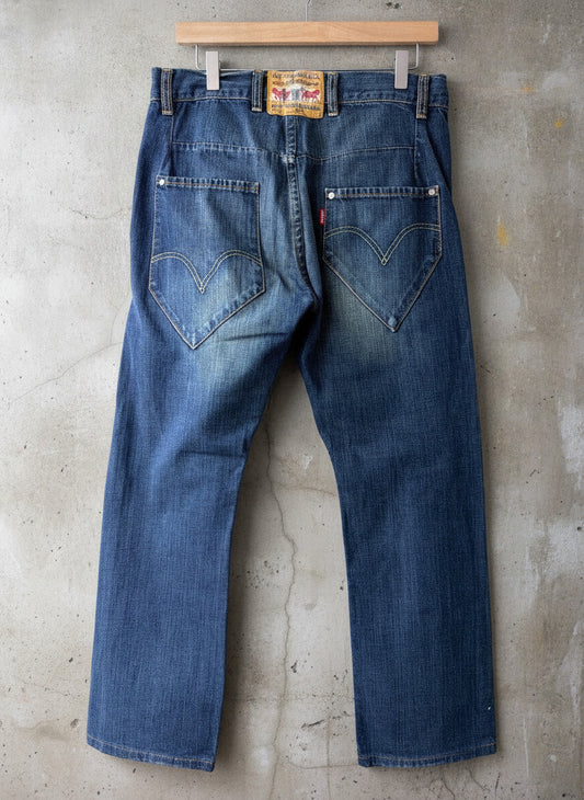 Men's Levi's Vintage Rare 90's Straight Leg Jeans In Navy  - W34/L30 - 3556