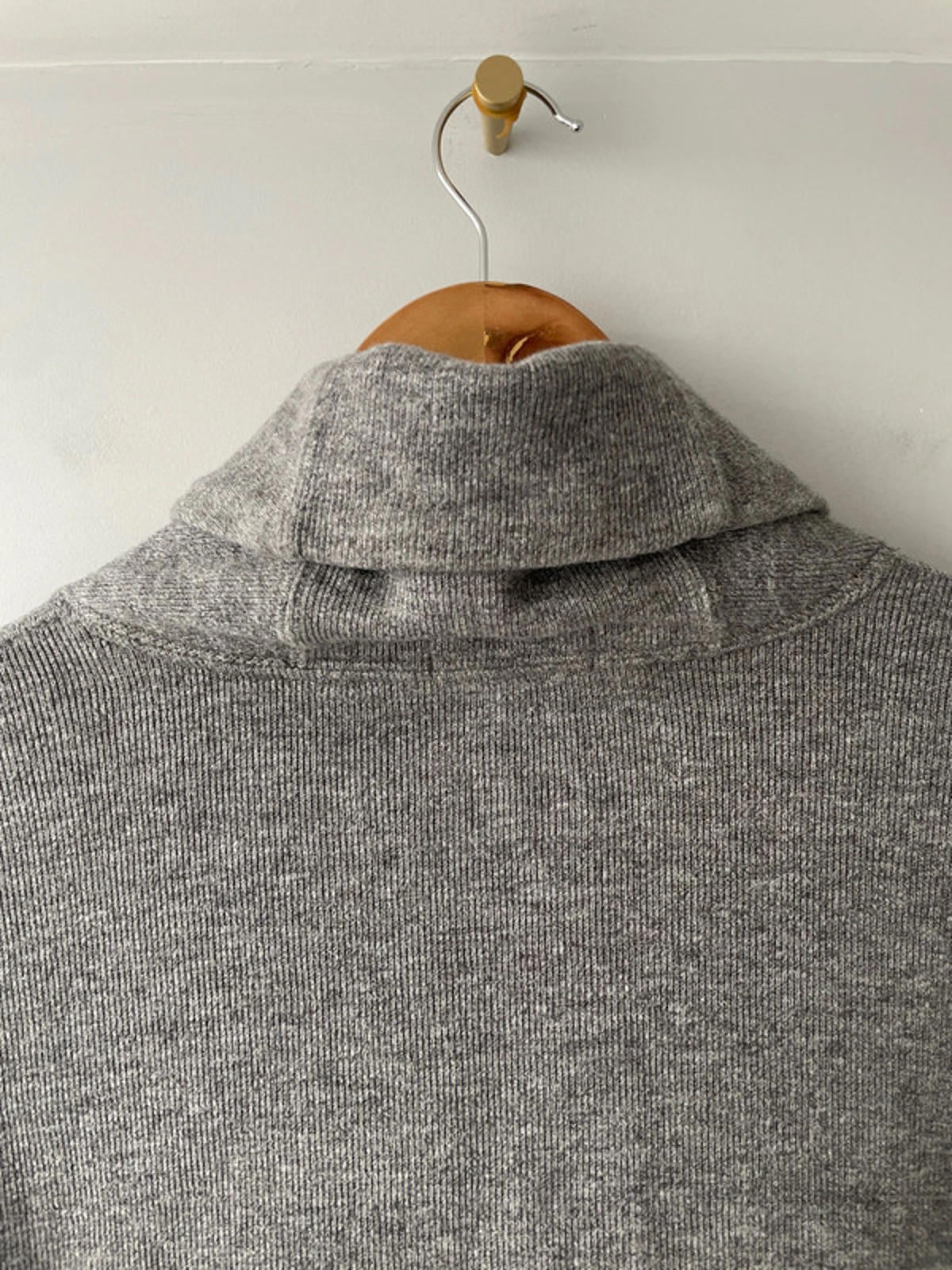 Men’s Ralph Lauren Shawl-Collared Jumper Top In Grey - Large - 2314