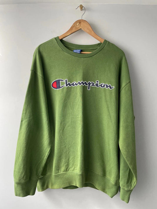 Men’s Champion Crew Neck Long Sleeve Jumper In Khaki - XLarge - 2237