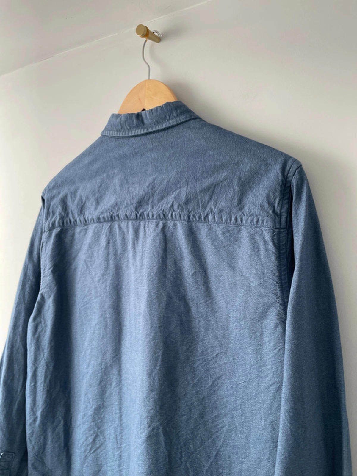 Men’s Folk Relaxed Fit Long Sleeve Chambray Shirt - Large - 2234