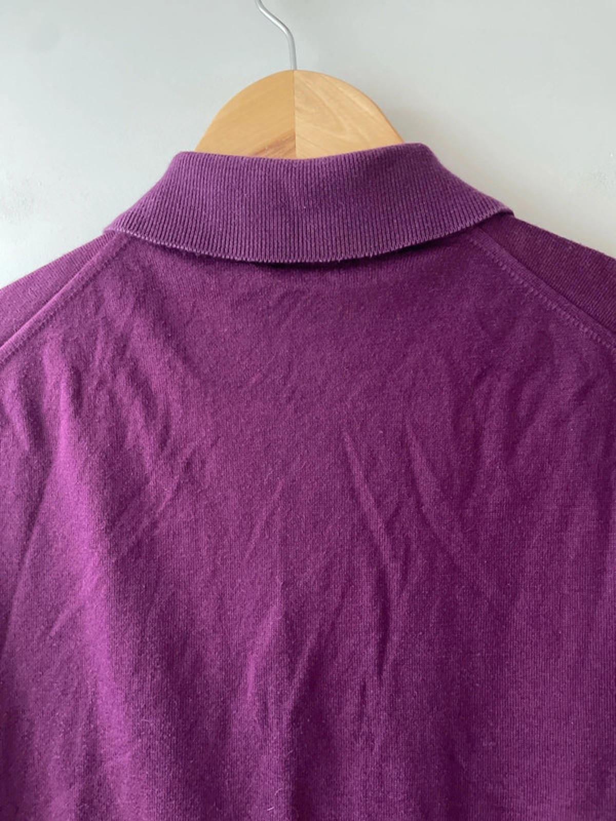 Men’s John Smedley Premium Knitted Polo Shirt Top In Purple - XSmall - 2879