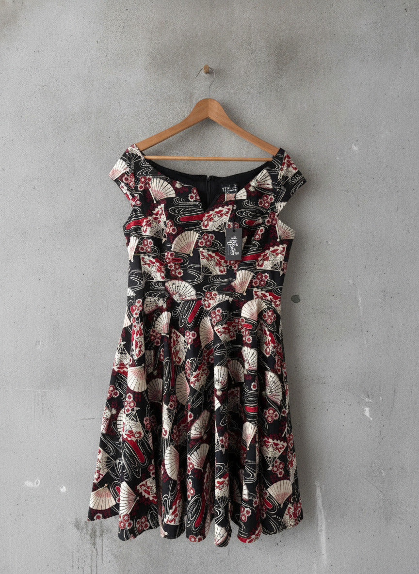 Women’s Hell Bunny Shell Print Retro Style Dress - UK16 - 3379
