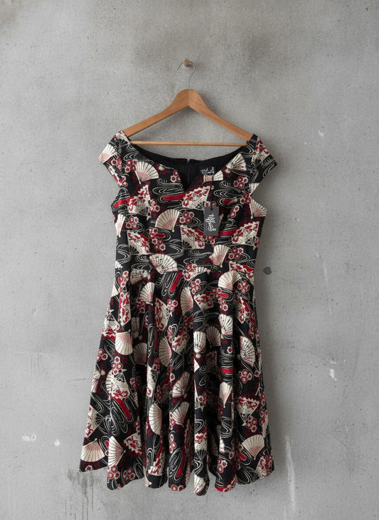 Women’s Hell Bunny Shell Print Retro Style Dress - UK16 - 3379