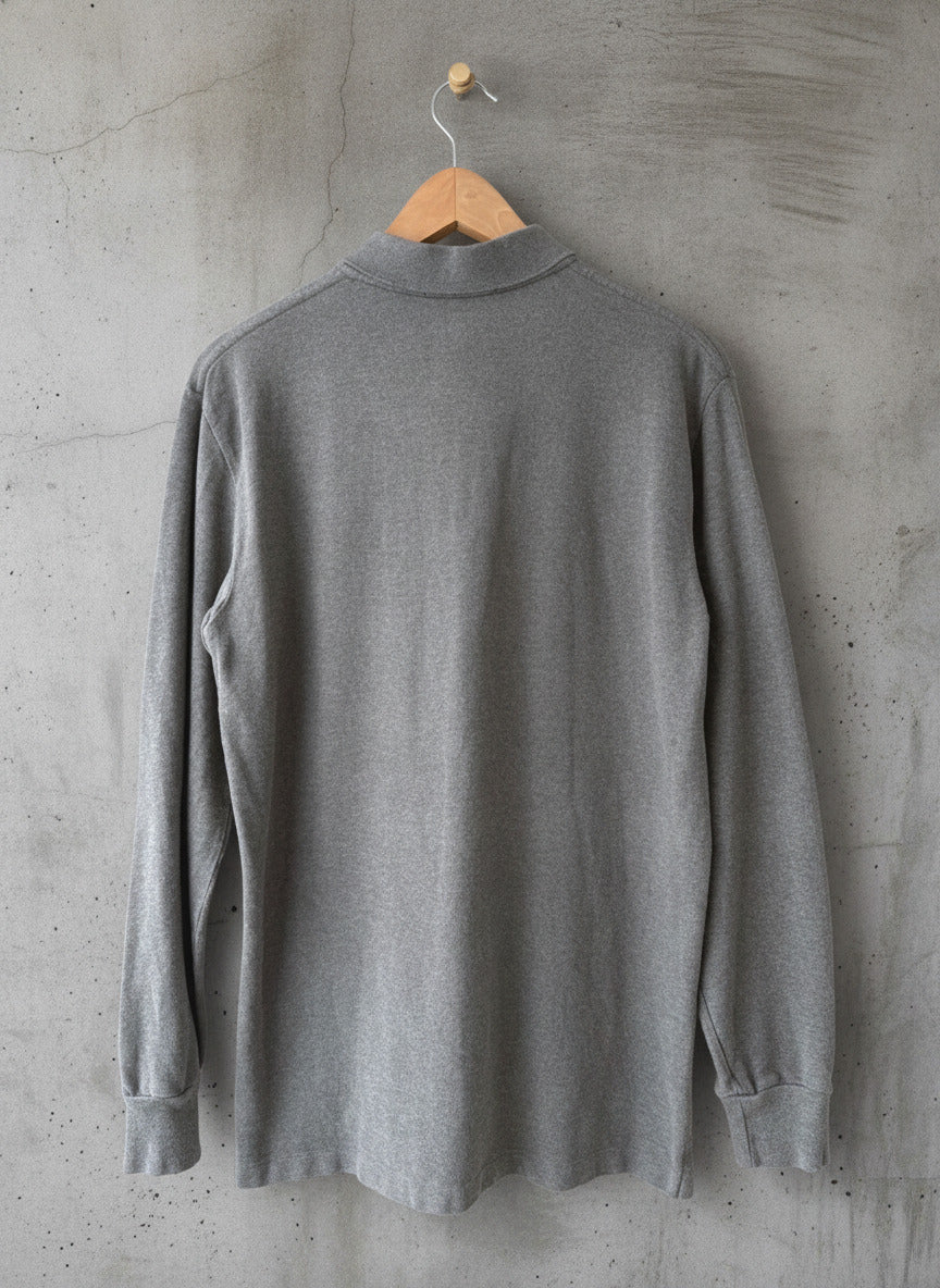 Men’s Ralph Lauren Premium Long Sleeve Polo Top In Grey - Small - 3309