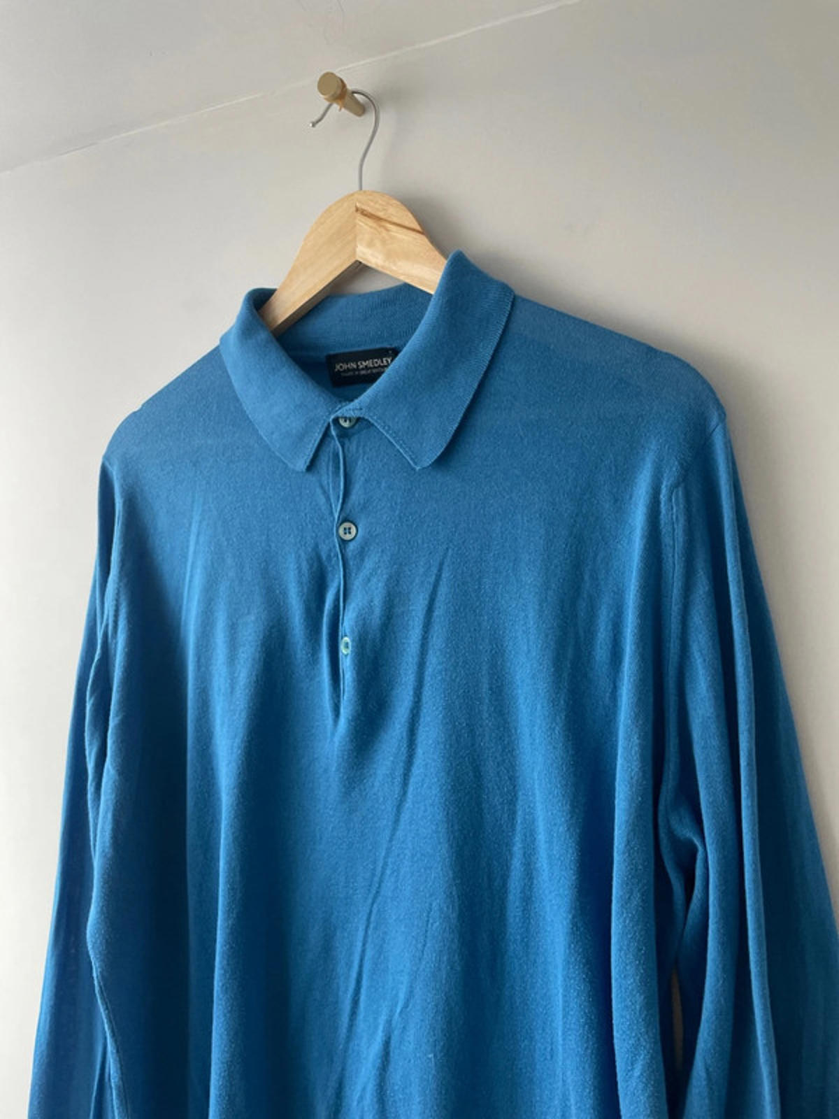 Men’s John Smedley Long Sleeve Knitted Polo Top - XLarge - 2109